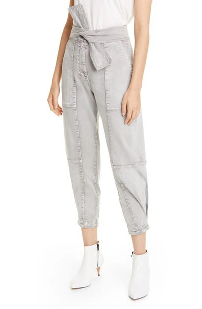 Shop Ulla Johnson Wade Tie Waist Tapered Jeans In Ash