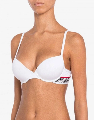 Shop Moschino Bra With Logo In White
