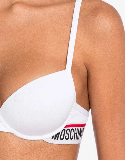 Shop Moschino Bra With Logo In White