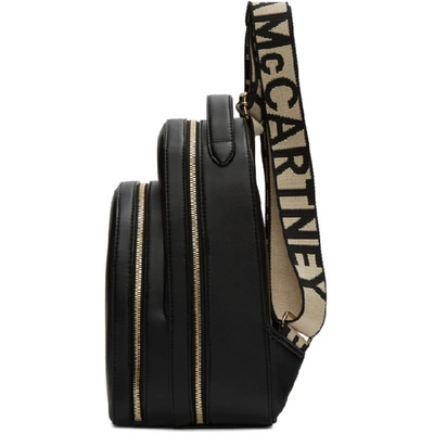 Shop Stella Mccartney Black Logo Backpack In 1000 Black