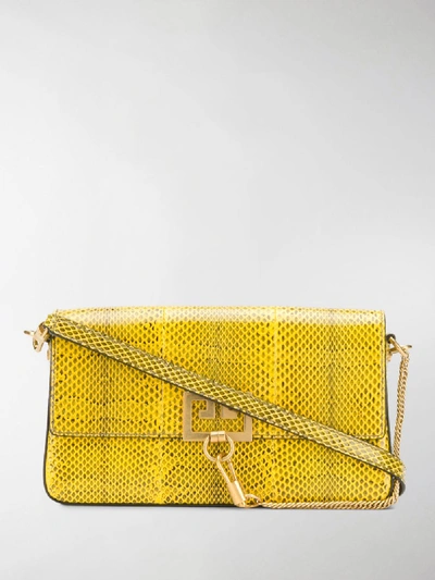 Shop Givenchy Charm Snakeskin Crossbody Bag In Yellow