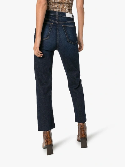 Shop Re/done Stove Pipe High Waist Jeans In Blue