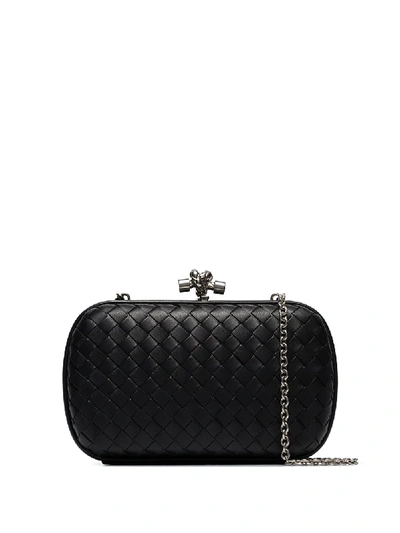 Shop Bottega Veneta Chain Knot Clutch In Black