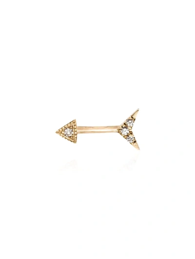 Lizzie Mandler Fine Jewelry 18kt Gold Diamond-embellished Arrow Stud Earring In Gold
