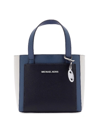 Shop Michael Kors Blue Leather Tote