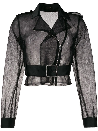 Shop Pinko Women's Black Polyamide Outerwear Jacket