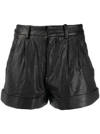 Shop Isabel Marant Étoile Black Leather Shorts