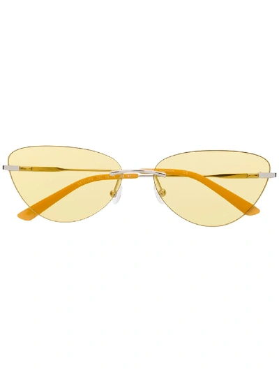 Shop Calvin Klein Cat-eye Frames Sunglasses In Yellow