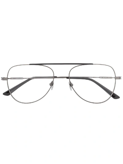 Shop Calvin Klein Pilot-frame Glasses In Black