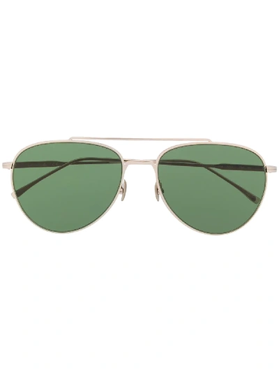 Shop Lacoste Tinted Aviator Sunglasses In Metallic