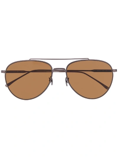 Shop Lacoste Tinted Aviator Sunglasses In Black