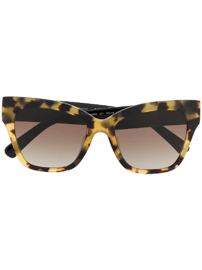 Shop Longchamp Tortoiseshell-effect Sunglasses In Black
