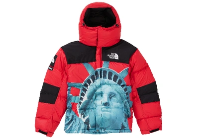 Pre-owned Supreme  The North Face Statue Of Liberty Baltoro Jacket Red