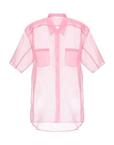 Shop Miu Miu Silk Shirts & Blouses In Pink