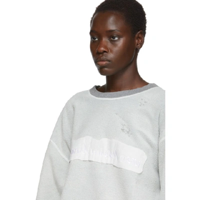 Shop Mm6 Maison Margiela Reversible Grey Inside Out Logo Sweatshirt In 851m Grey M