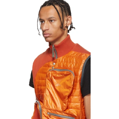 Shop A-cold-wall* Orange Asymmetrical 3d Pocket Puffer Vest