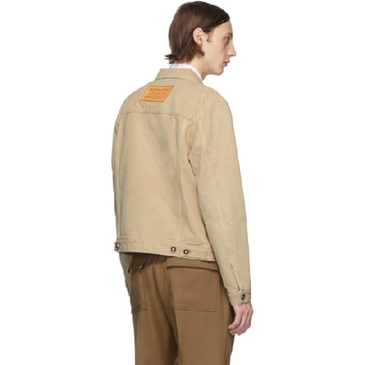 Shop Burberry Beige Denim Satchwell Jacket In Pale Grey