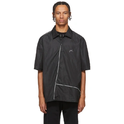 Shop A-cold-wall* Black Piping Center Zip Polo