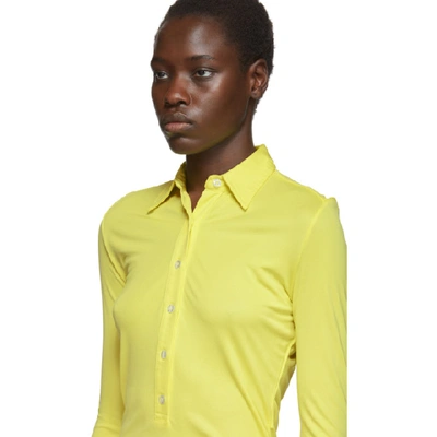 Shop Coperni Yellow Collared Long Sleeve Bodysuit In Y100 Yellow