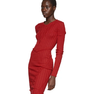 Shop Pihakapi Red Knit Ray Dress In 4005 Red