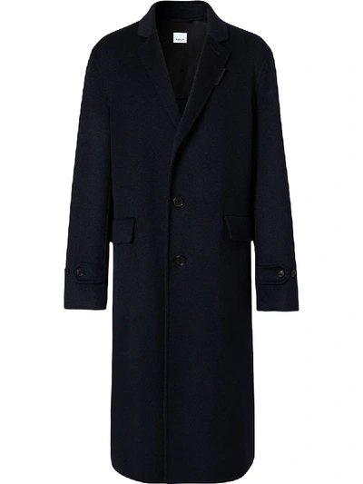 Shop Burberry Single-breasted Cashmere Coat In Blue