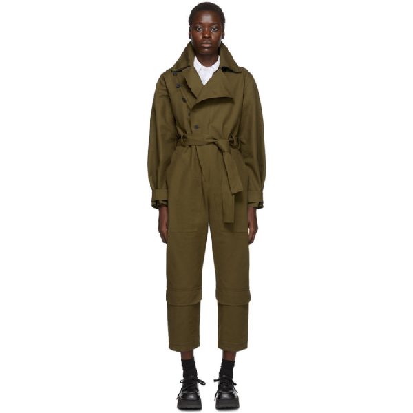 khaki military playsuit