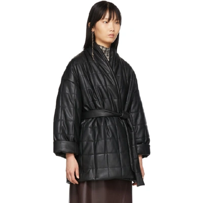 Shop Aeron Black Arizona Quilted Wrap Coat In 002 Black