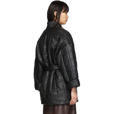 Shop Aeron Black Arizona Quilted Wrap Coat In 002 Black