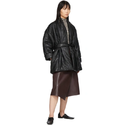 Shop Aeron Black Arizona Quilted Wrap Coat In 002 Black