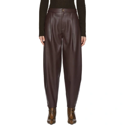 Shop Aeron Purple Faux-leather Fran Trousers In 163 Deepwin