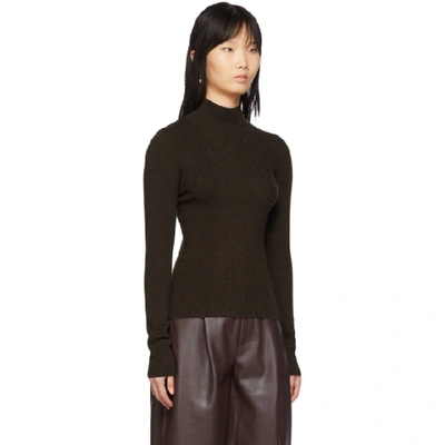 Shop Aeron Brown Eden High Neck Ribbed Turtleneck In 176 Chocola