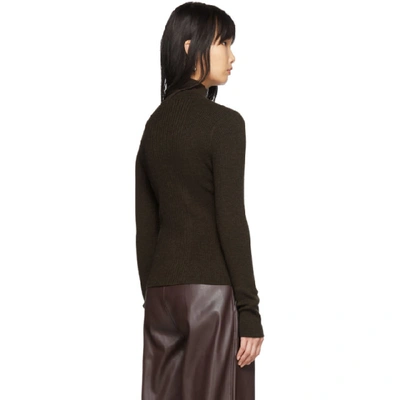 Shop Aeron Brown Eden High Neck Ribbed Turtleneck In 176 Chocola