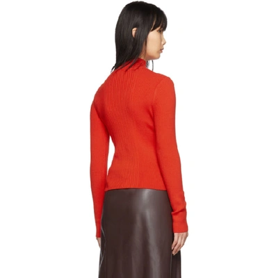 Shop Aeron Red Ribbed Eden High Neck Turtleneck In 177 Chilird