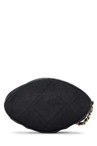 Pre-owned Chanel Black Satin Oval Pouch
