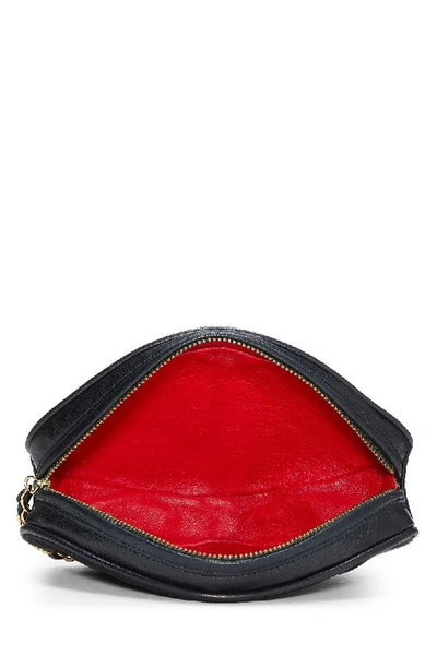 Pre-owned Chanel Black Satin Oval Pouch