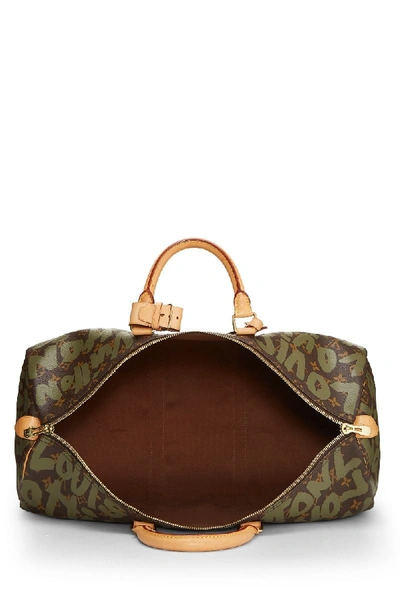 Pre-owned Louis Vuitton Stephen Sprouse X  Green Graffiti Keepall 50