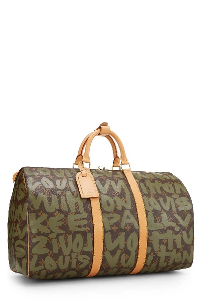 Pre-owned Louis Vuitton Stephen Sprouse X  Green Graffiti Keepall 50