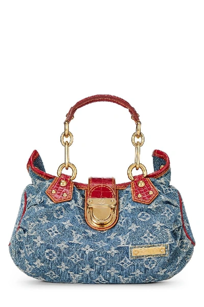 Louis Vuitton Red Alligator & Blue Monogram Denim Fermoir GM Bag., Lot  #58416