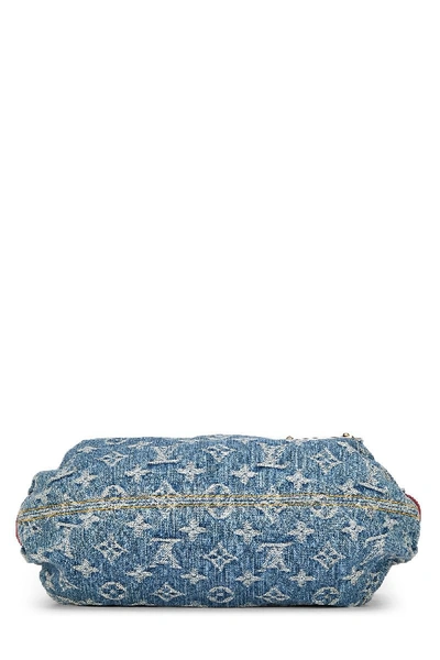 Louis Vuitton Red Alligator & Blue Monogram Denim Fermoir GM Bag., Lot  #58416