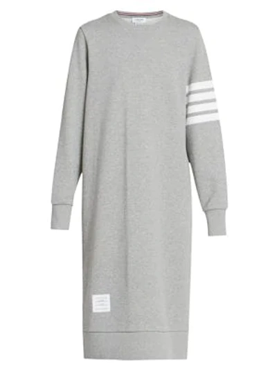Shop Thom Browne Women's 4-bar Midi Dress In Light Grey