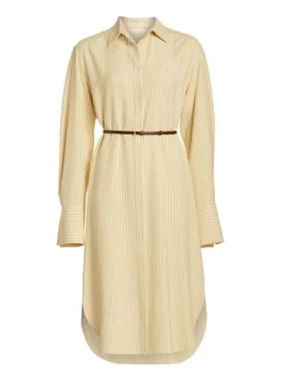 Shop The Row Sonia Striped Shirt Dress In Daffodil Black