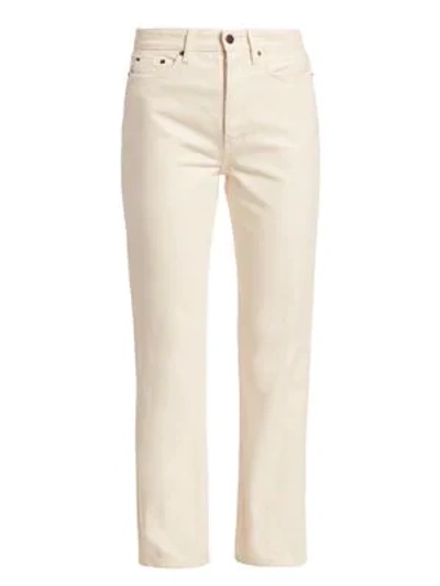 Shop The Row Ash High-rise Straight Ankle Jeans In Vanilla