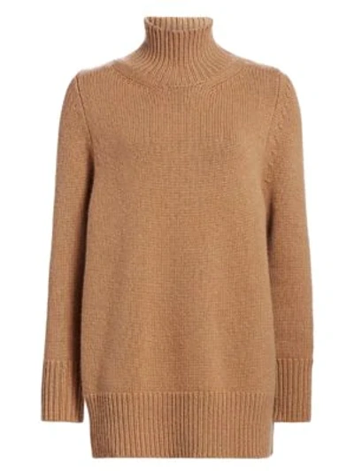 Shop The Row Sadel Cashmere Funnelneck Sweater In Caramel