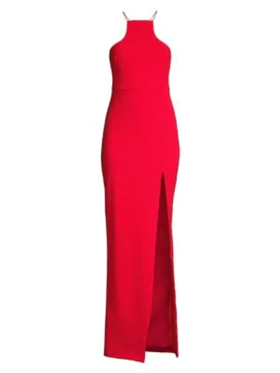 Shop Likely Rocco Halter Gown In Scarlet