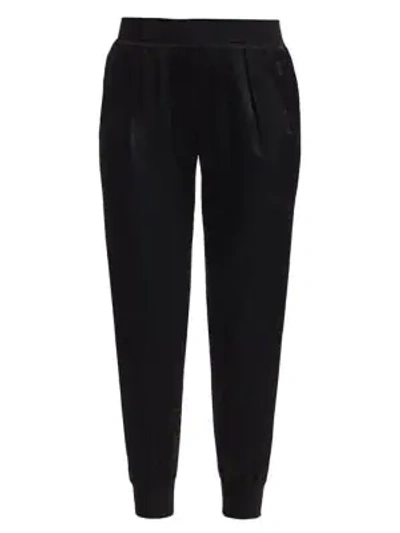 Shop Atm Anthony Thomas Melillo Hammered Silk Pull-on Pants In Black