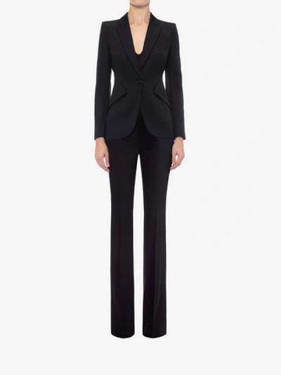 Shop Alexander Mcqueen Leaf Crepe Jacket In Black