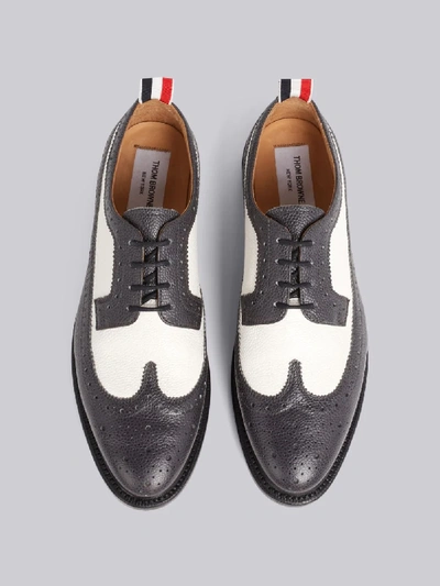 Shop Thom Browne Longwing Spectator Brogue In Grey