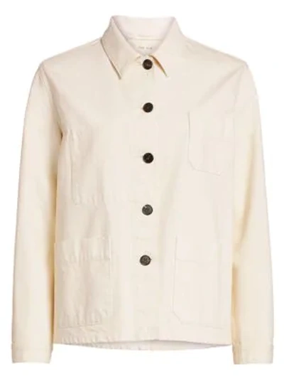 Shop The Row Kurt Cotton Cargo Jacket In Vanilla