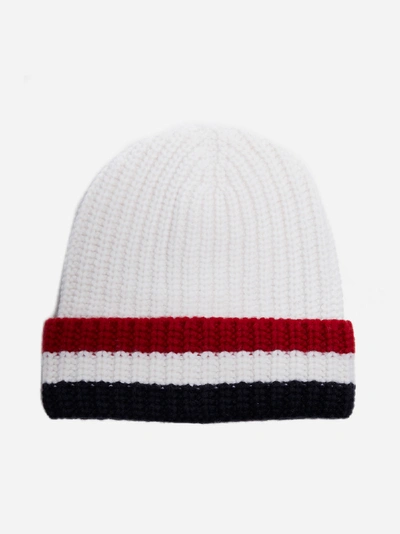 Shop Thom Browne Tricolor-striped Wool Beanie