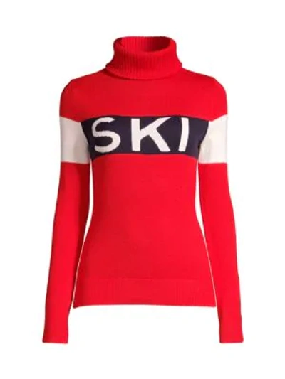 Shop Perfect Moment Ski Merino Wool Sweater In Red